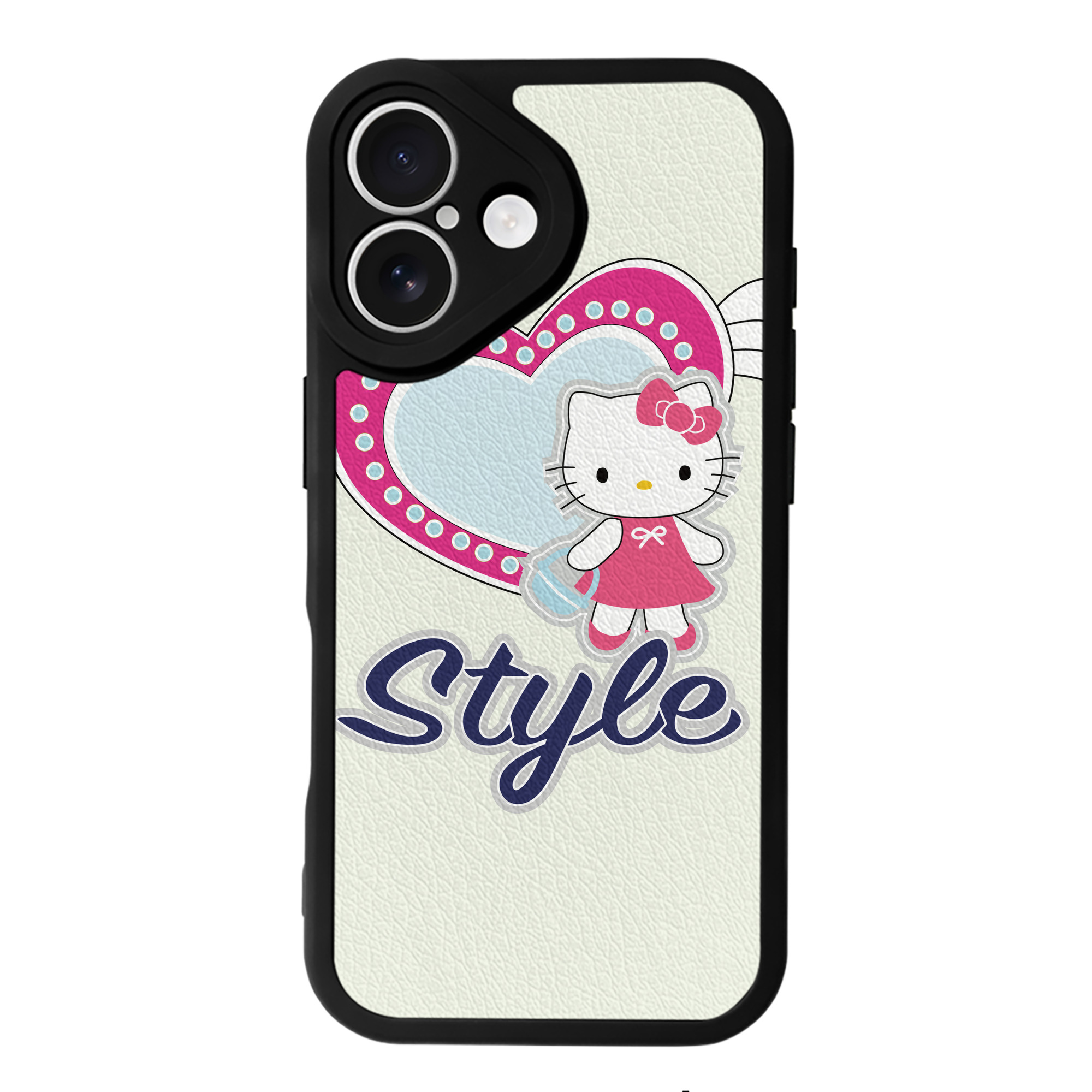 （画像用） Hello Kitty ハローキティ 【iPhone 16シリーズ対応】シリコンスマホケース（レザー調） 材質：シリコン